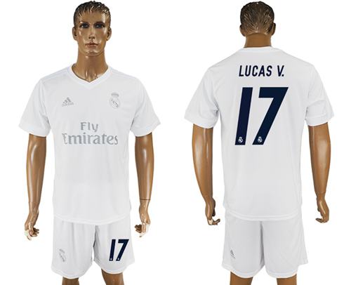Real Madrid #17 Lucas V. Marine Environmental Protection Home Soccer Club Jersey